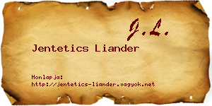 Jentetics Liander névjegykártya